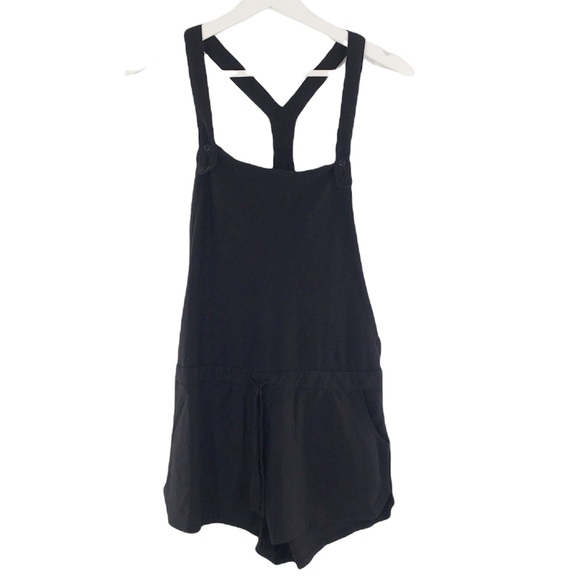 bobi Pants - bobi Los Angeles Womens Black Shorts Twill Romper Jumpsuit Size Small New